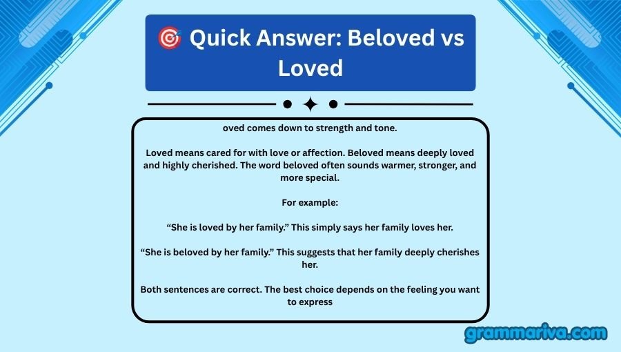 Beloved vs Loved