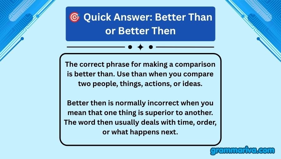 Better Than or Better Then