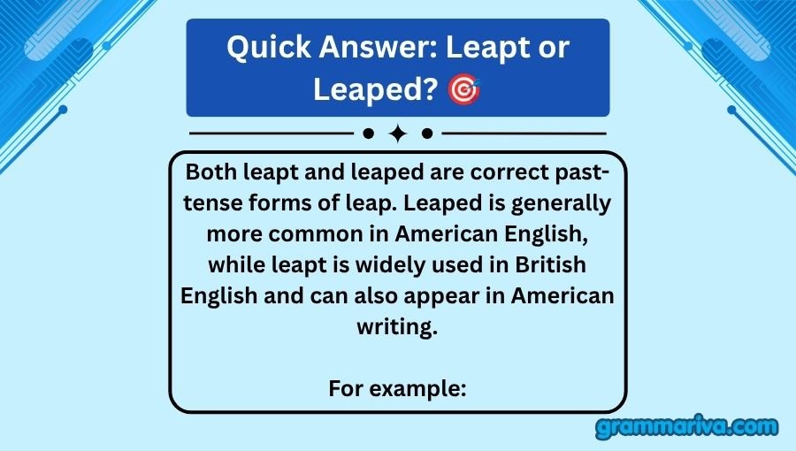 Leapt or Leaped