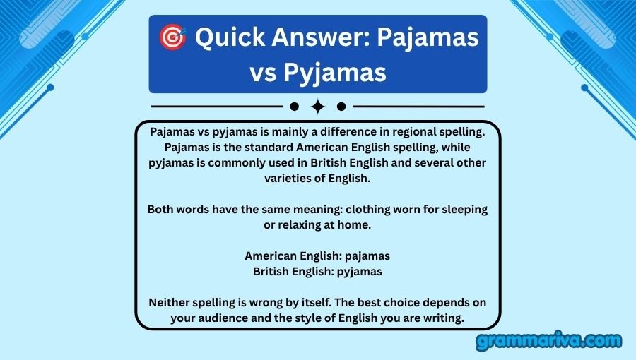 Pajamas vs Pyjamas