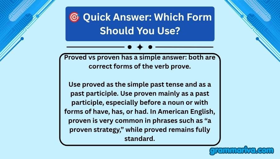 Proved vs Proven