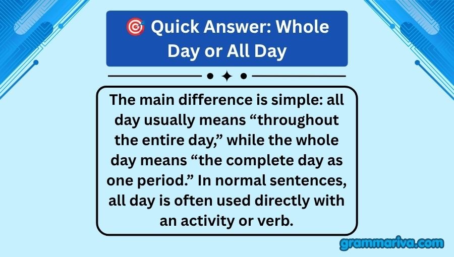 Whole Day or All Day