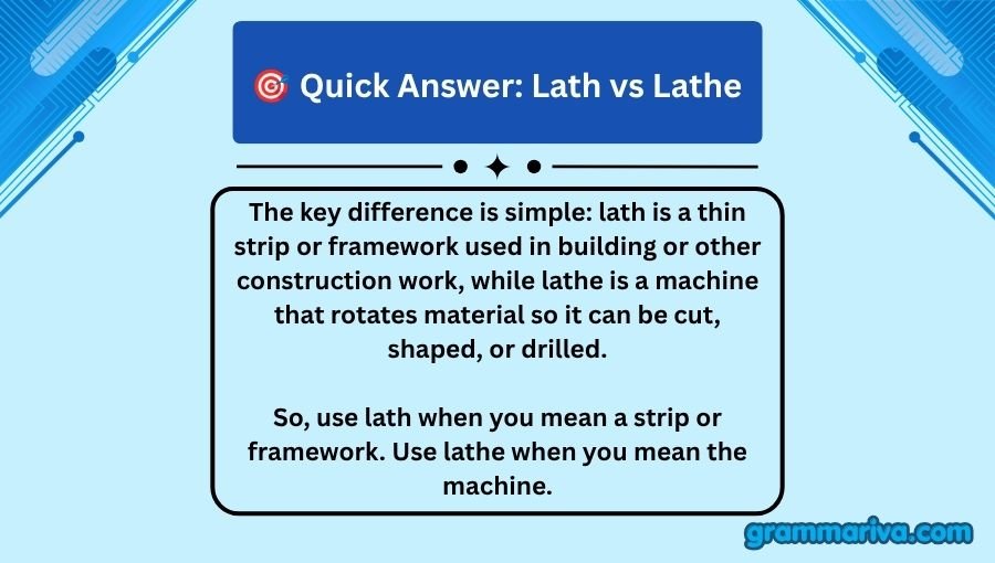 Lath vs Lathe