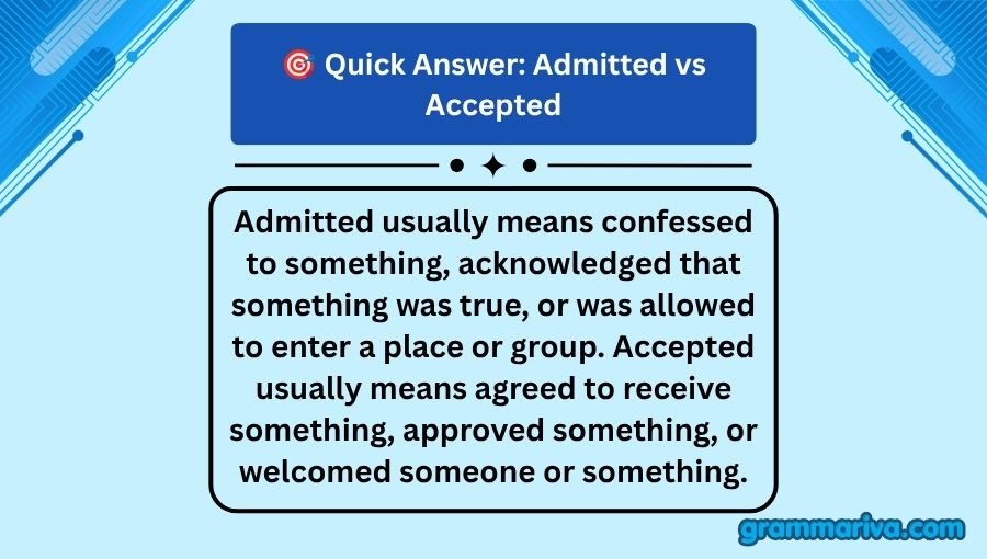 Admitted vs Accepted