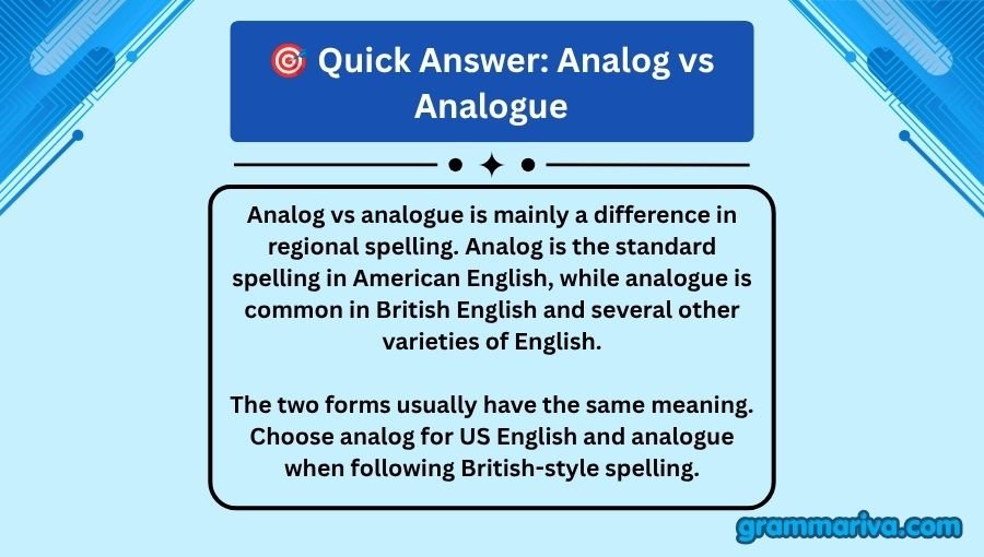 Analog vs Analogue