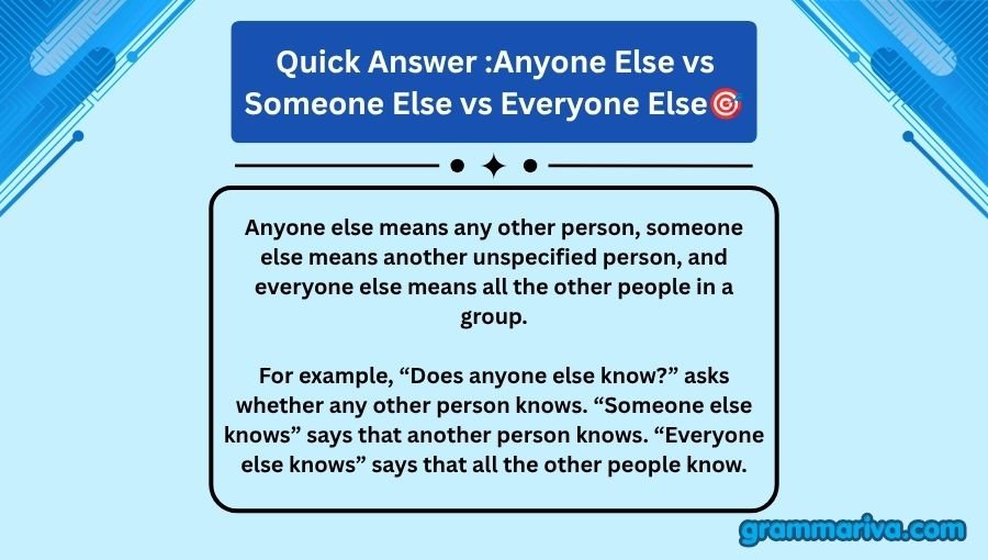 Anyone Else vs Someone Else vs Everyone Else