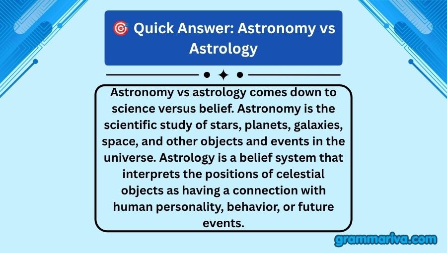 Astronomy vs Astrology