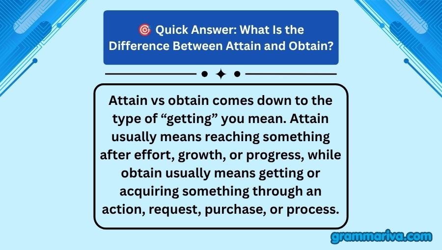 Attain vs Obtain