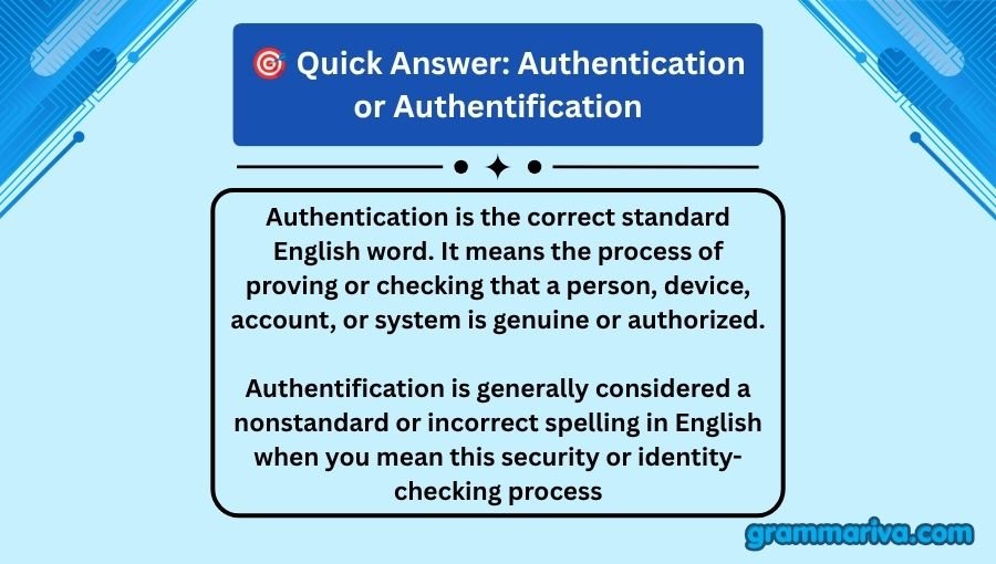 Authentication or Authentification