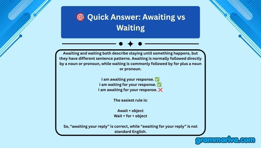 Awaiting vs Waiting