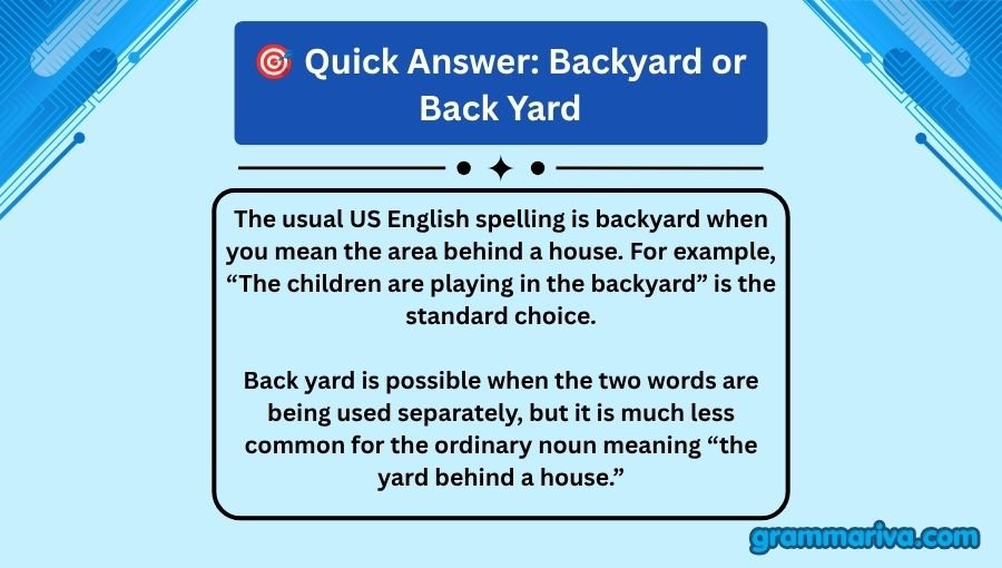 Backyard or Back Yard