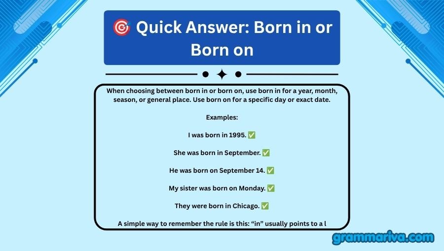 Born in or Born on