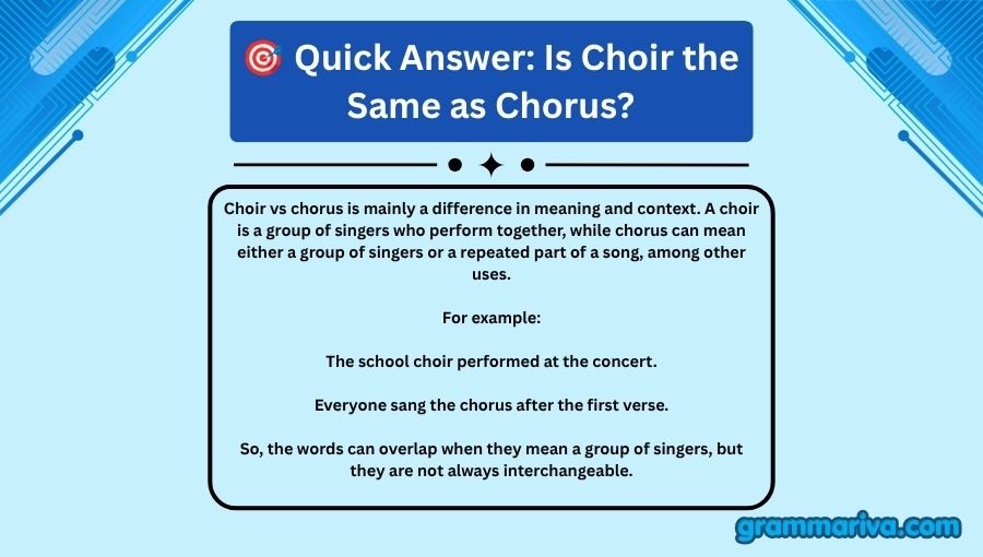 Choir vs Chorus