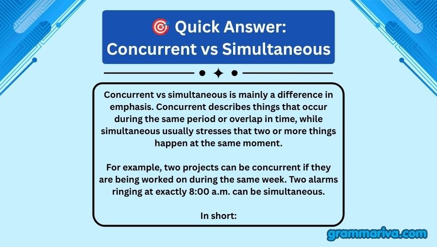 Concurrent vs Simultaneous