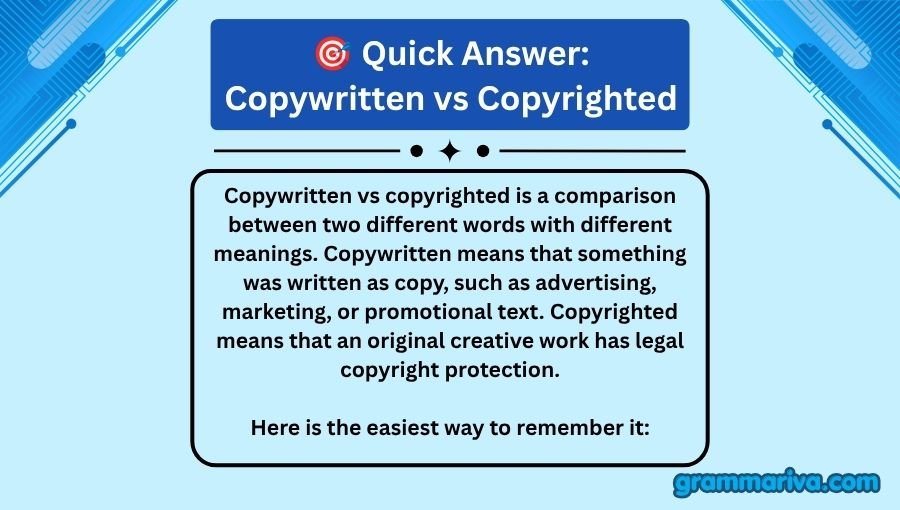 Copywritten vs Copyrighted