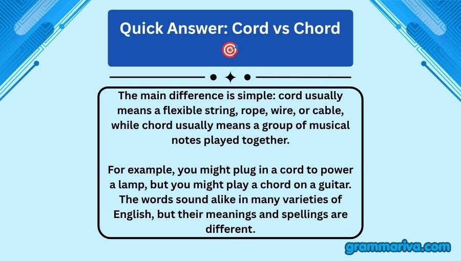 Cord vs Chord