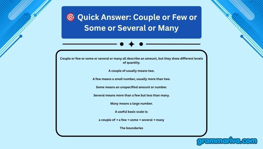 Couple or Few or Some or Several or Many