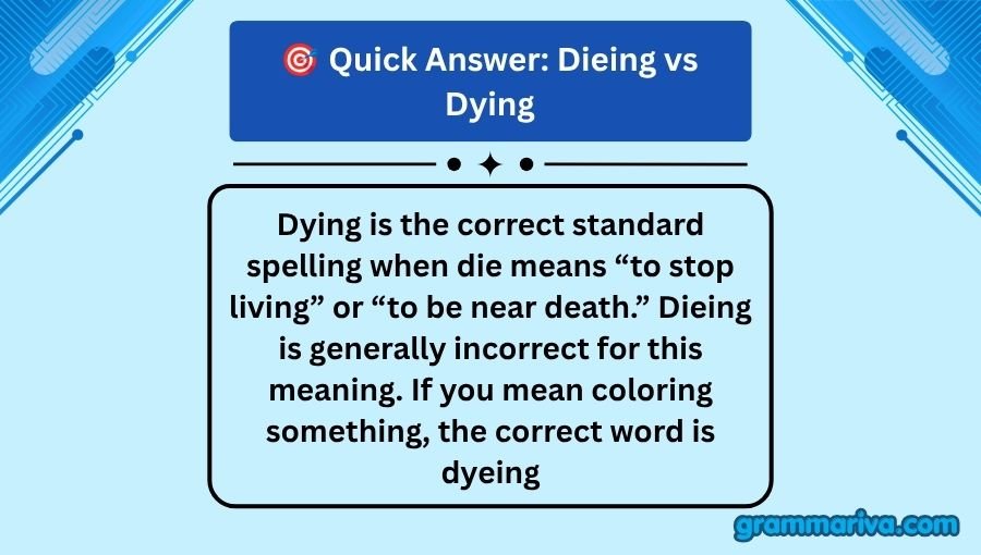 Dieing vs Dying