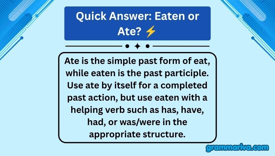Eaten or Ate