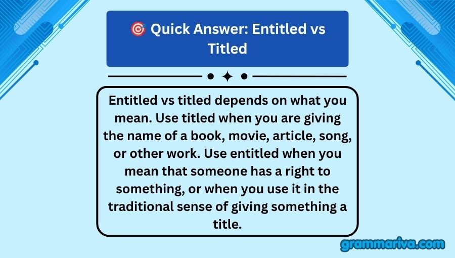 Entitled vs Titled