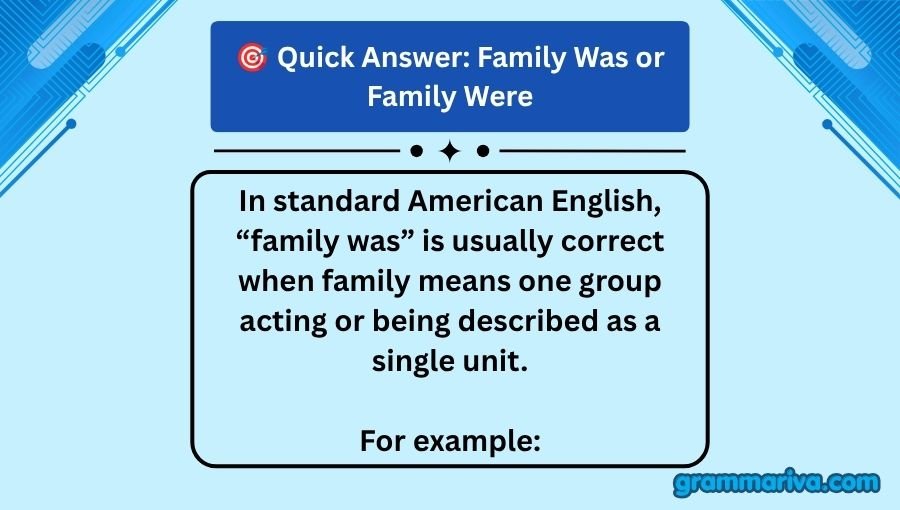 Family Was or Family Were