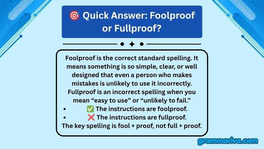 Foolproof or Fullproof