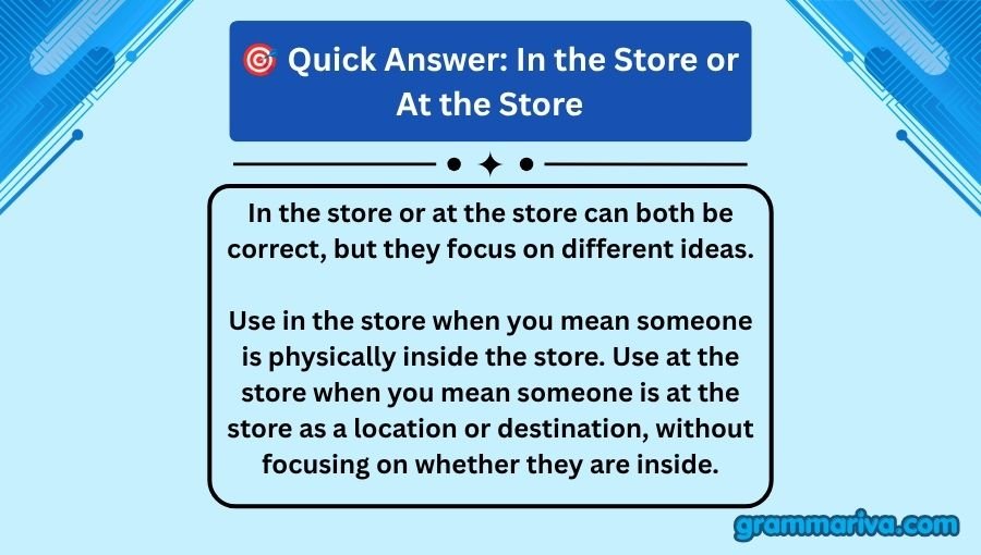 In the Store or At the Store