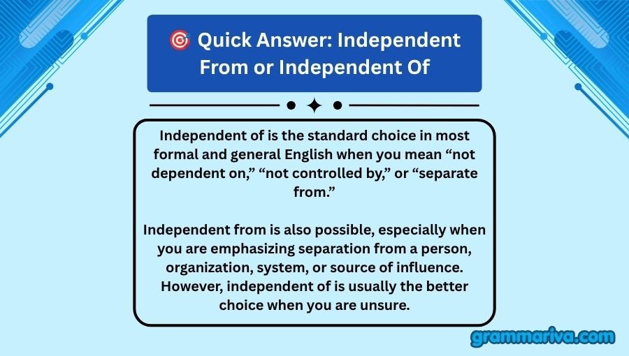 Independent From or Independent Of