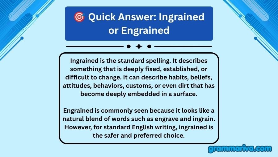 Ingrained or Engrained