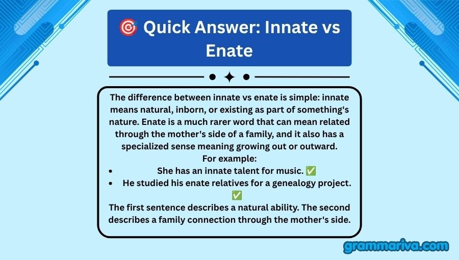 Innate vs Enate