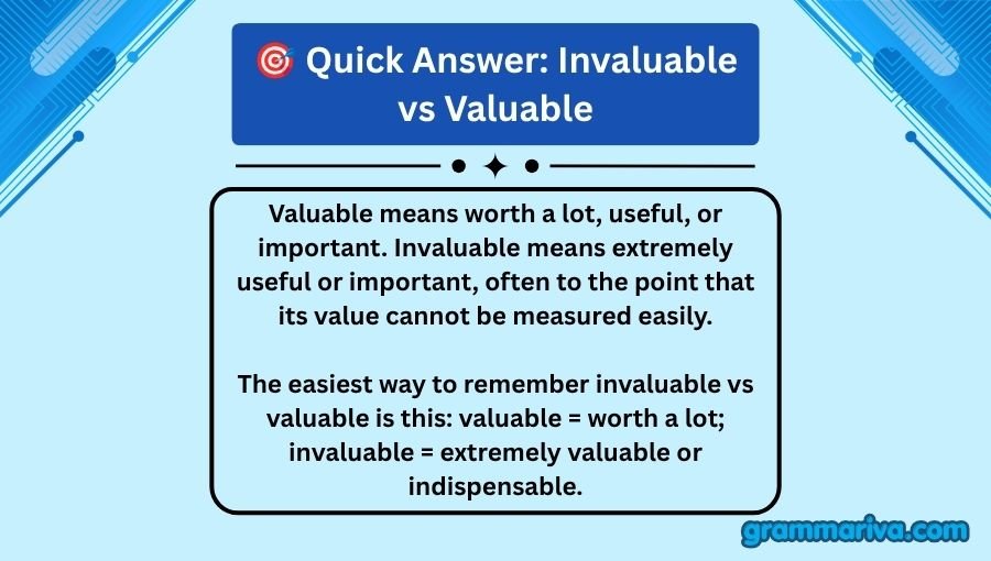 Invaluable vs Valuable