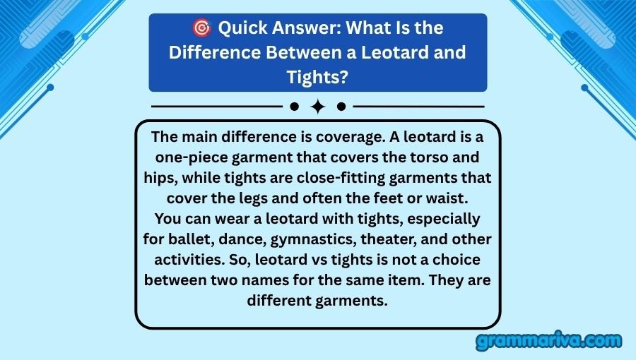 Leotard vs Tights