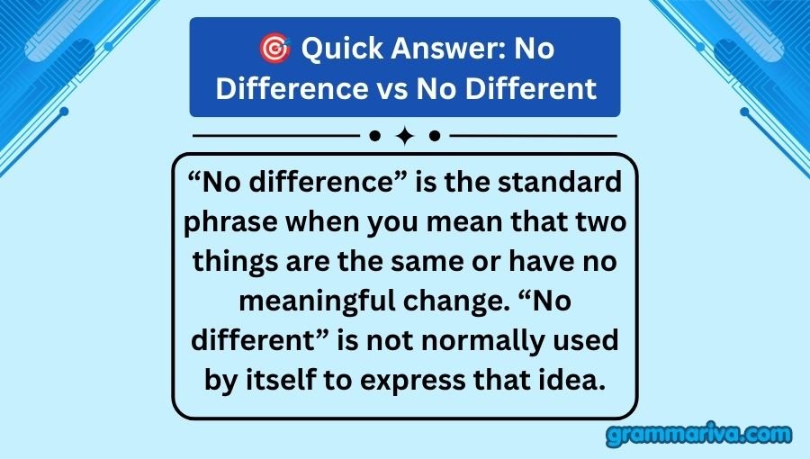 No Difference vs No Different