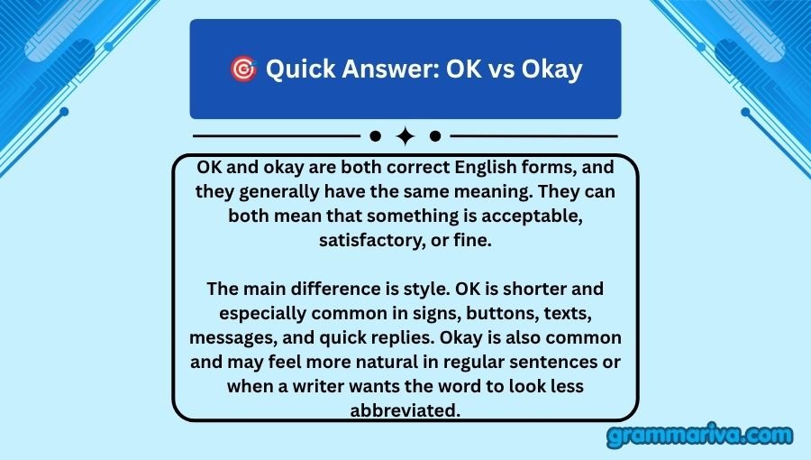OK vs Okay