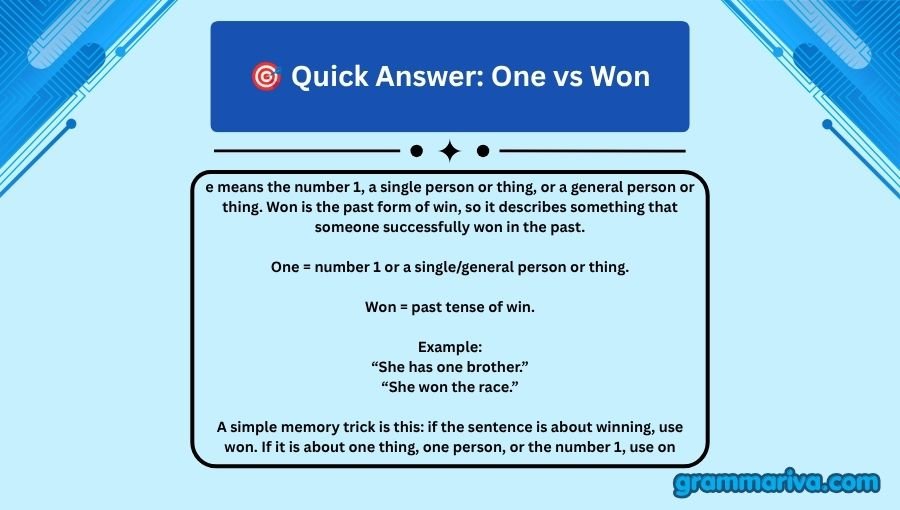 One vs Won