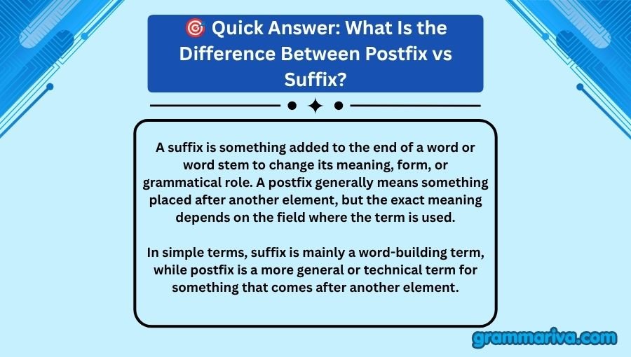 Postfix vs Suffix