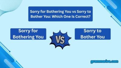 Sorry for Bothering You vs Sorry to Bother You