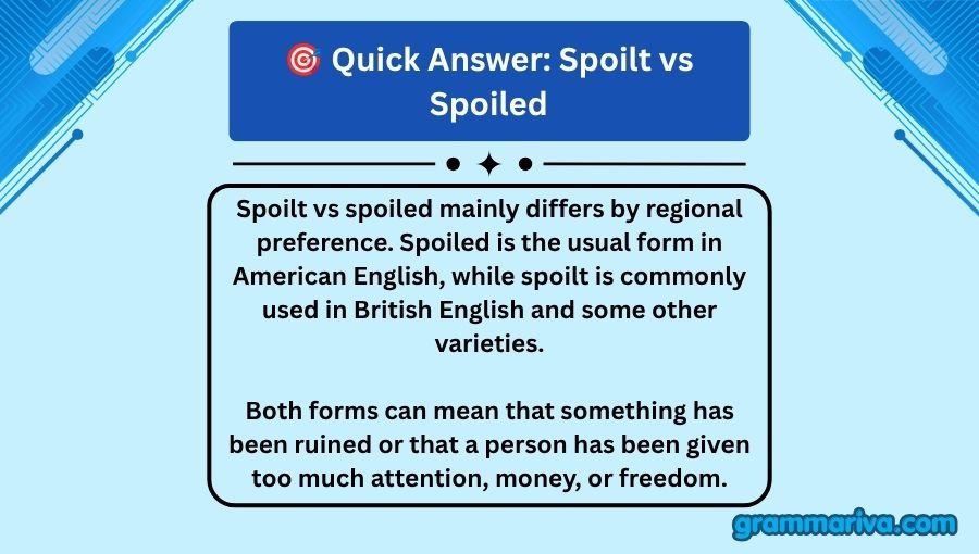 Spoilt vs Spoiled