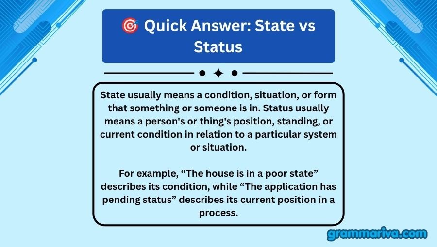 State vs Status