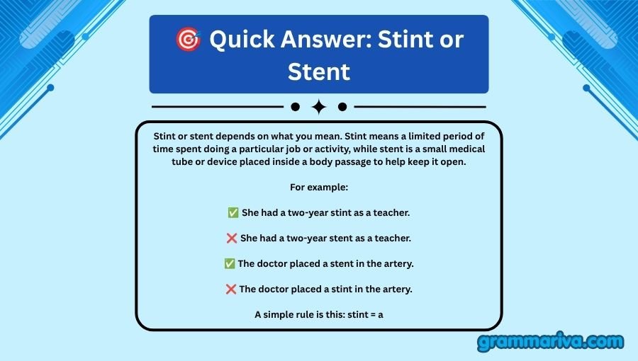 Stint or Stent