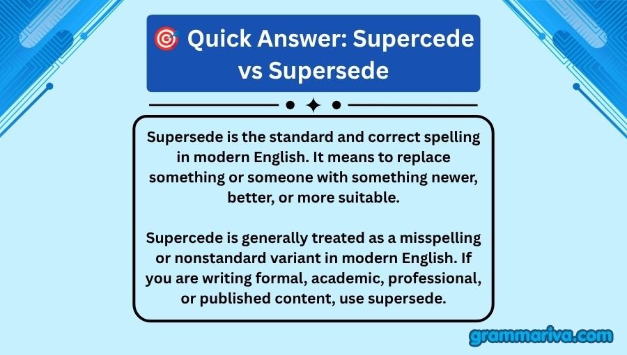 Supercede vs Supersede