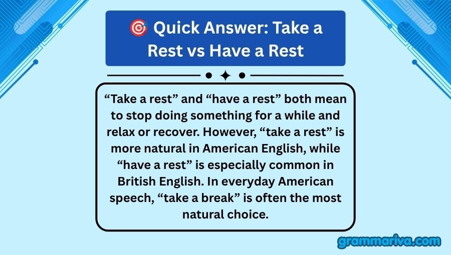 Take a Rest vs Have a Rest