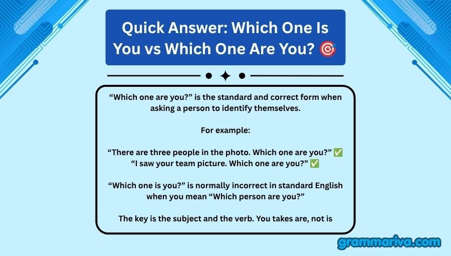 Which One Is You vs Which One Are You